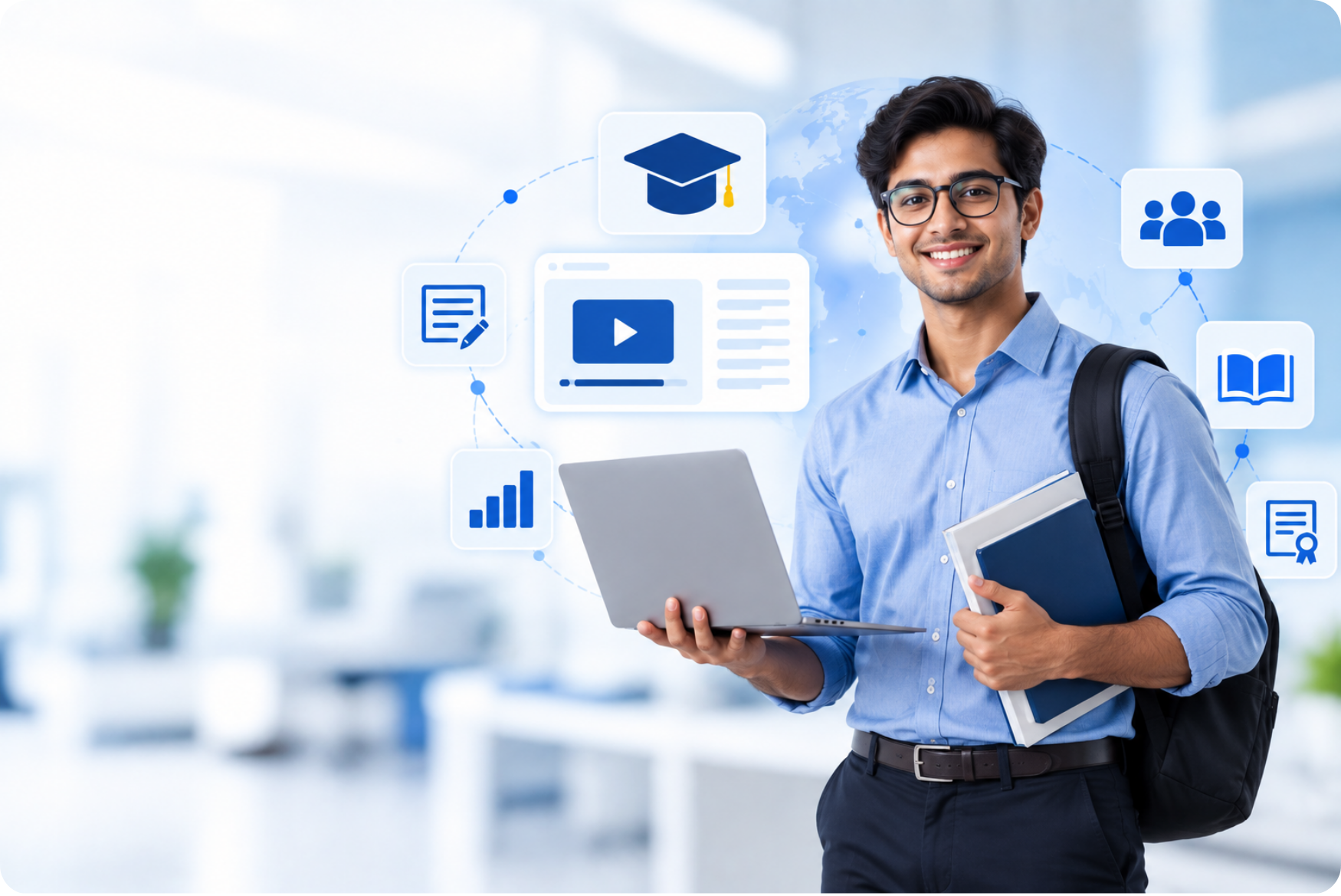 Professional learner using technology-enabled learning tools